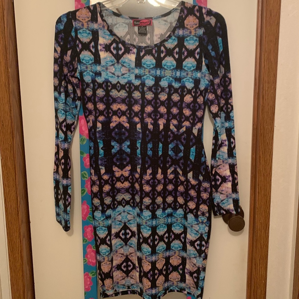 Funky blue body con dress